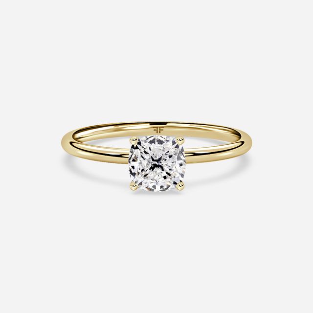 Chelsea Yellow Gold Plain Band Bridal Set Engagement Ring