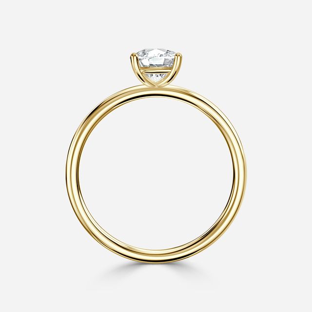 Chelsea Yellow Gold Plain Band Bridal Set Engagement Ring