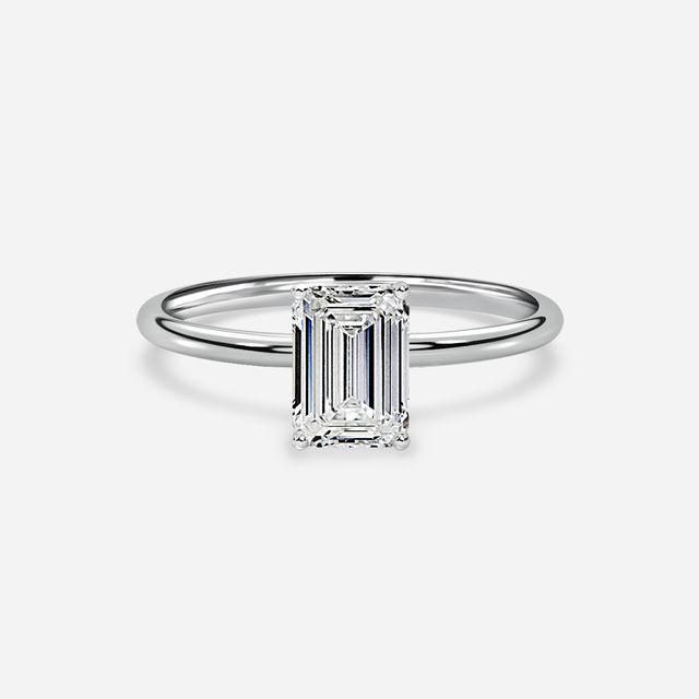 Chelsea White Gold Plain Band Bridal Set Engagement Ring
