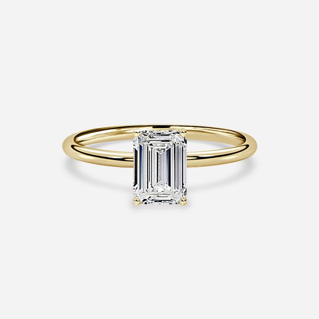 Chelsea Yellow Gold Plain Band Bridal Set Engagement Ring