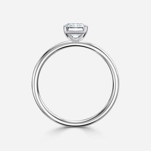Chelsea White Gold Plain Band Bridal Set Engagement Ring