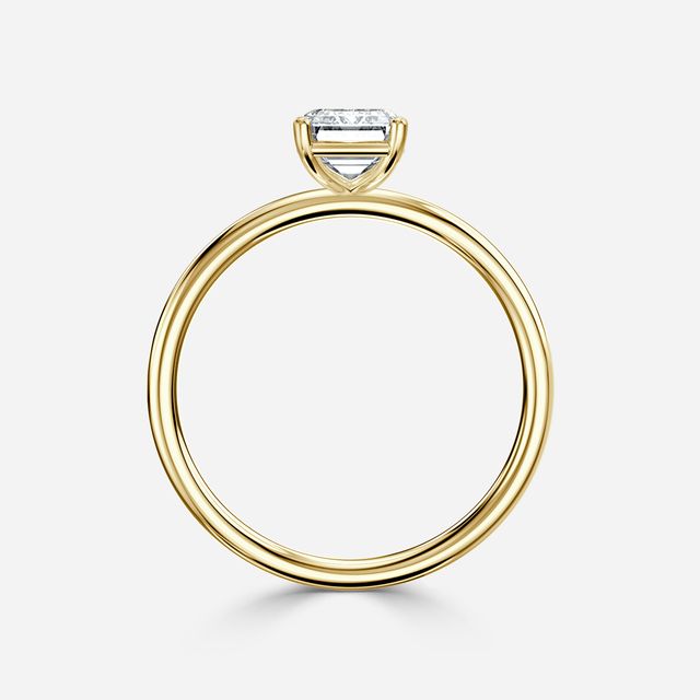 Chelsea Yellow Gold Plain Band Bridal Set Engagement Ring