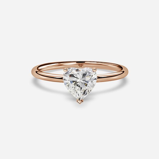Chelsea Rose Gold Plain Band Bridal Set Engagement Ring