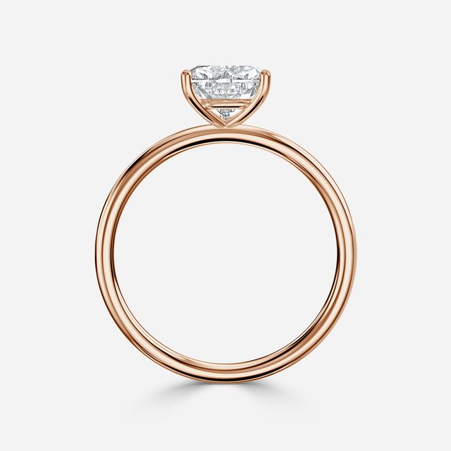 Chelsea Rose Gold Plain Band Bridal Set Engagement Ring
