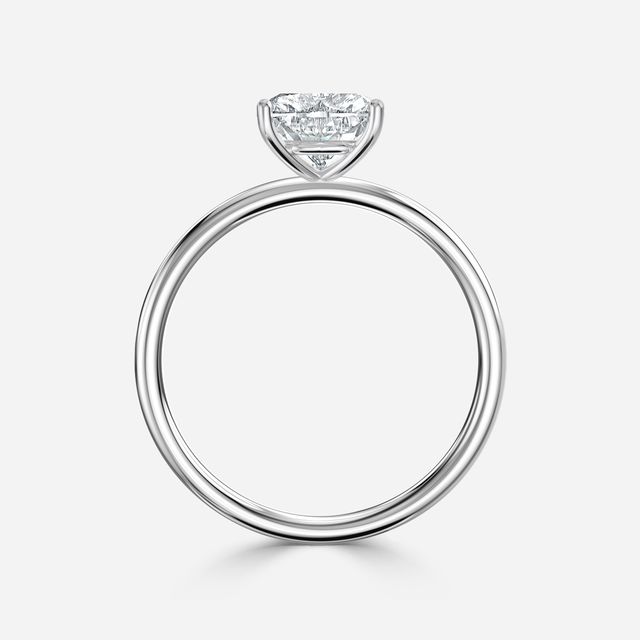 Chelsea White Gold Plain Band Bridal Set Engagement Ring