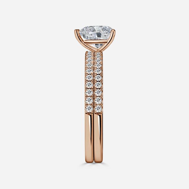 Jessica Rose Gold Pavé Band Bridal Set Engagement Ring