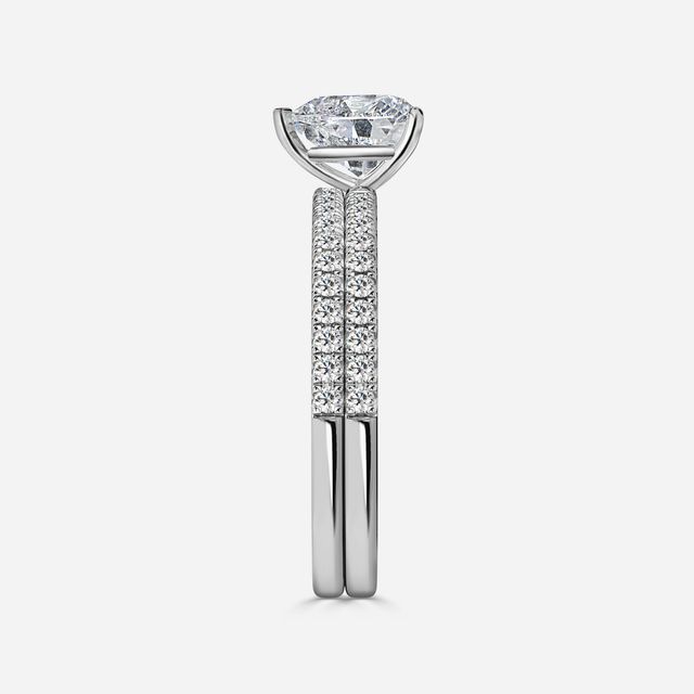 Jessica White Gold Pavé Band Bridal Set Engagement Ring