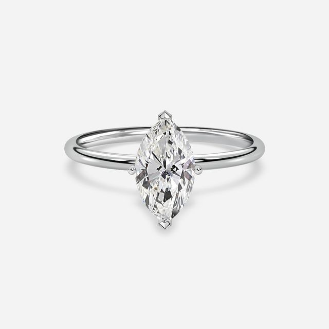 Chelsea White Gold Plain Band Bridal Set Engagement Ring