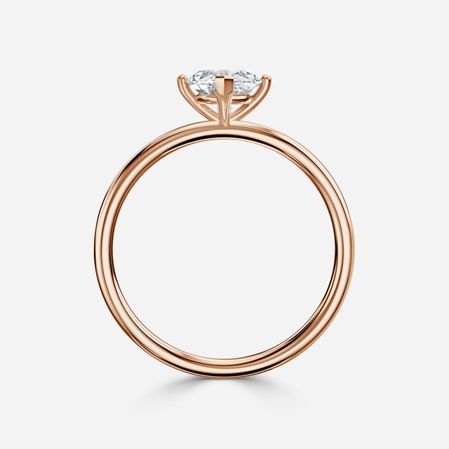 Chelsea Rose Gold Plain Band Bridal Set Engagement Ring