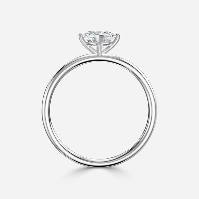 Chelsea White Gold Plain Band Bridal Set Engagement Ring