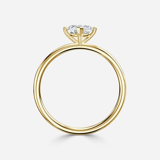 Chelsea Yellow Gold Plain Band Bridal Set Engagement Ring