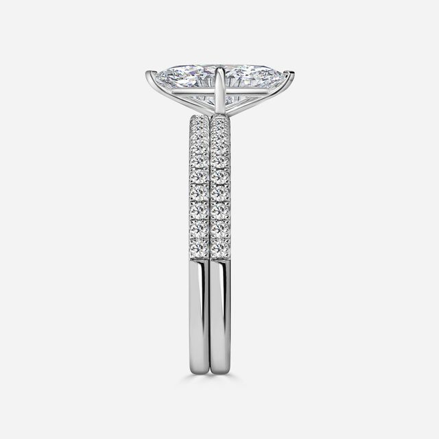 Jessica White Gold Pavé Band Bridal Set Engagement Ring