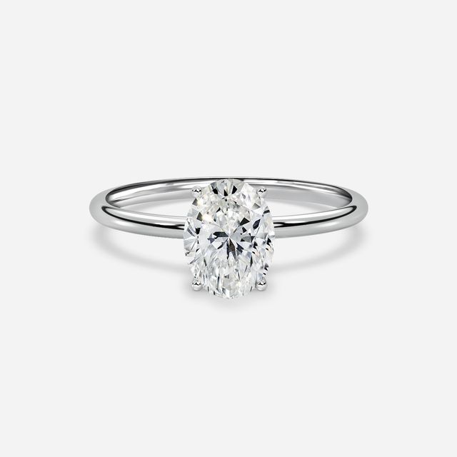 Chelsea Platinum Plain Band Bridal Set Engagement Ring