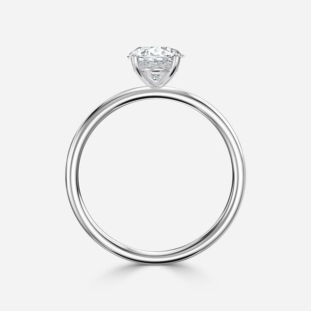 Chelsea Platinum Plain Band Bridal Set Engagement Ring