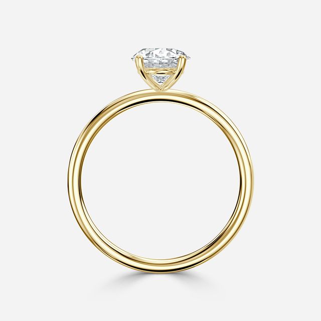Chelsea Yellow Gold Plain Band Bridal Set Engagement Ring
