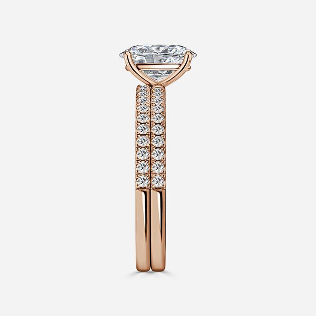Jessica Rose Gold Pavé Band Bridal Set Engagement Ring
