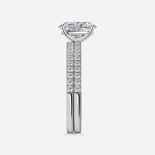 Jessica Platinum Pavé Band Bridal Set Engagement Ring