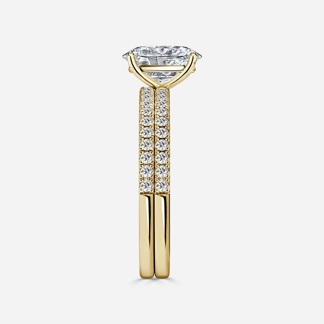 Jessica Yellow Gold Pavé Band Bridal Set Engagement Ring