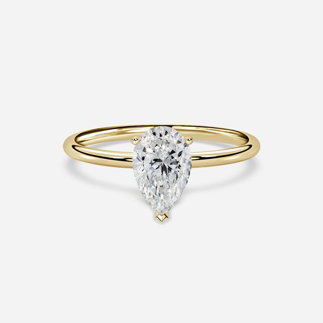 Chelsea Yellow Gold Plain Band Bridal Set Engagement Ring