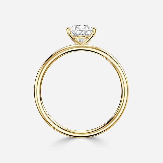Chelsea Yellow Gold Plain Band Bridal Set Engagement Ring