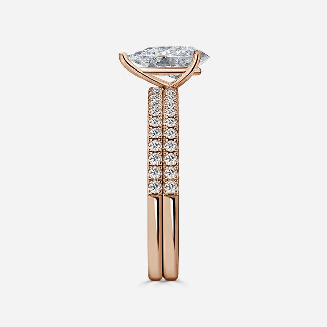 Jessica Rose Gold Pavé Band Bridal Set Engagement Ring