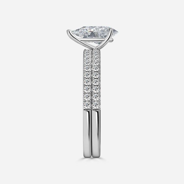 Jessica Platinum Pavé Band Bridal Set Engagement Ring