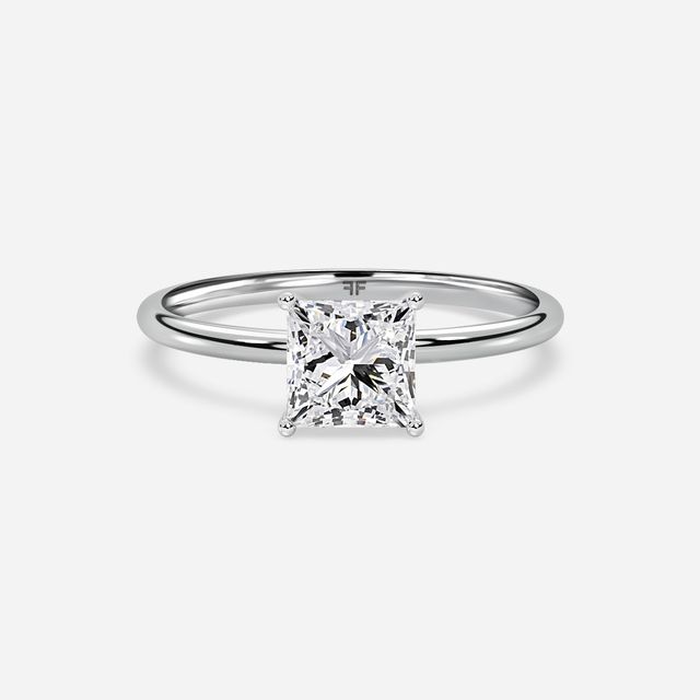 Chelsea White Gold Plain Band Bridal Set Engagement Ring