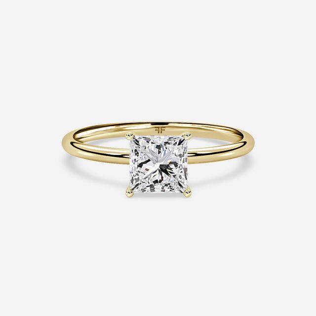 Chelsea Yellow Gold Plain Band Bridal Set Engagement Ring