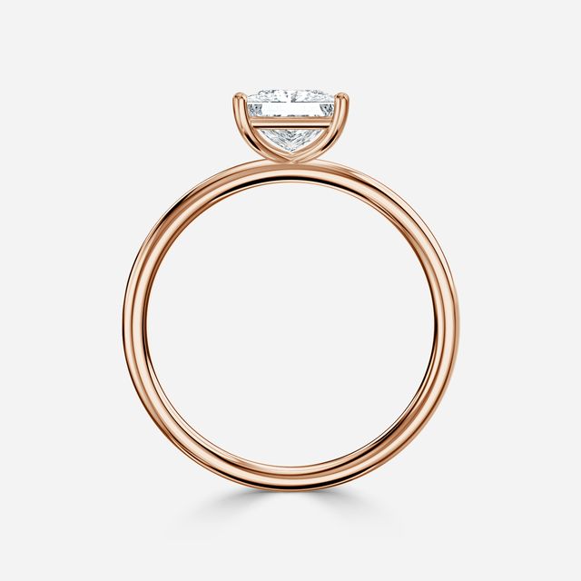 Chelsea Rose Gold Plain Band Bridal Set Engagement Ring