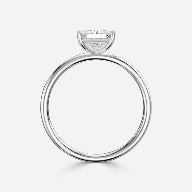 Chelsea White Gold Plain Band Bridal Set Engagement Ring