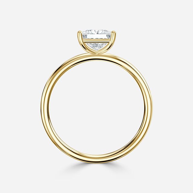 Chelsea Yellow Gold Plain Band Bridal Set Engagement Ring