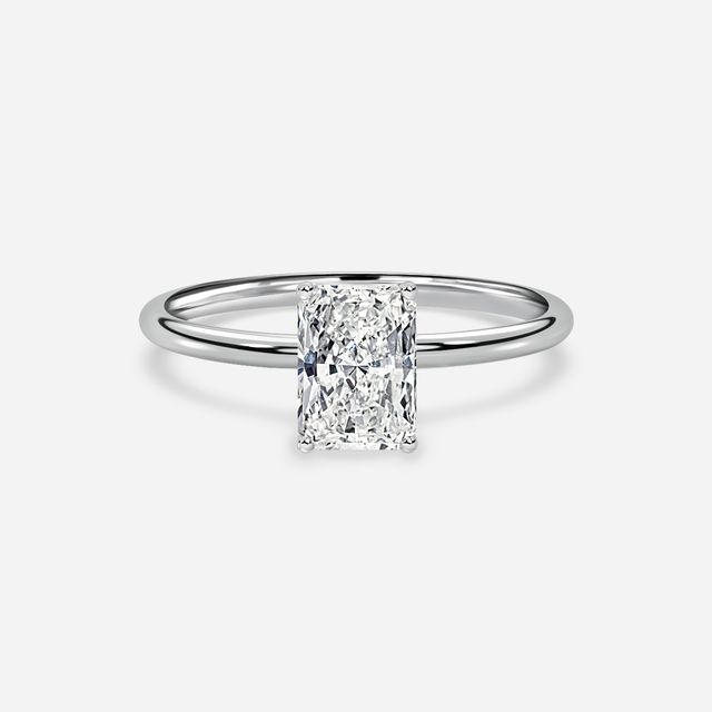 Chelsea Platinum Plain Band Bridal Set Engagement Ring