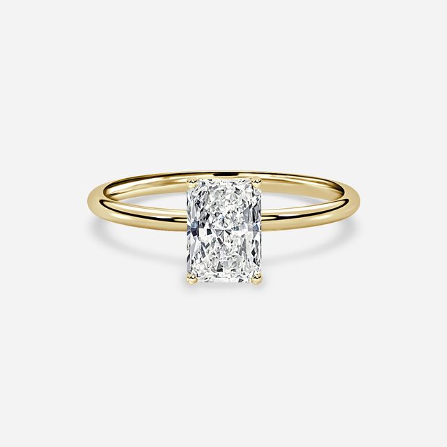 Chelsea Yellow Gold Plain Band Bridal Set Engagement Ring