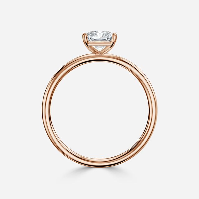 Chelsea Rose Gold Plain Band Bridal Set Engagement Ring