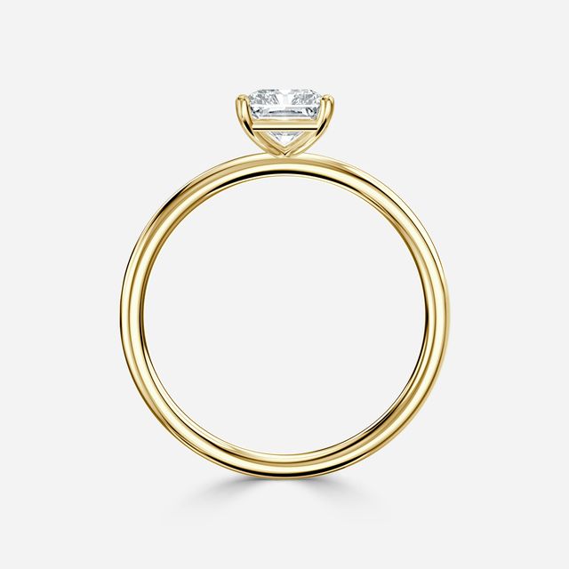 Chelsea Yellow Gold Plain Band Bridal Set Engagement Ring