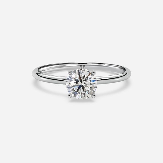Chelsea White Gold Plain Band Bridal Set Engagement Ring