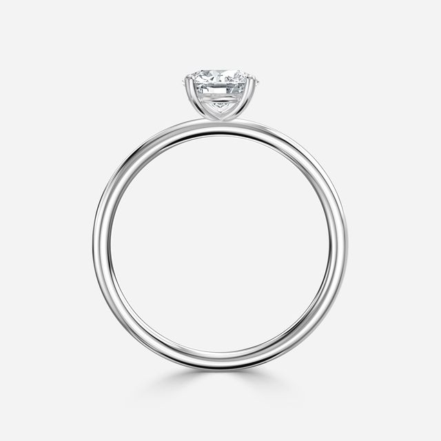 Chelsea White Gold Plain Band Bridal Set Engagement Ring