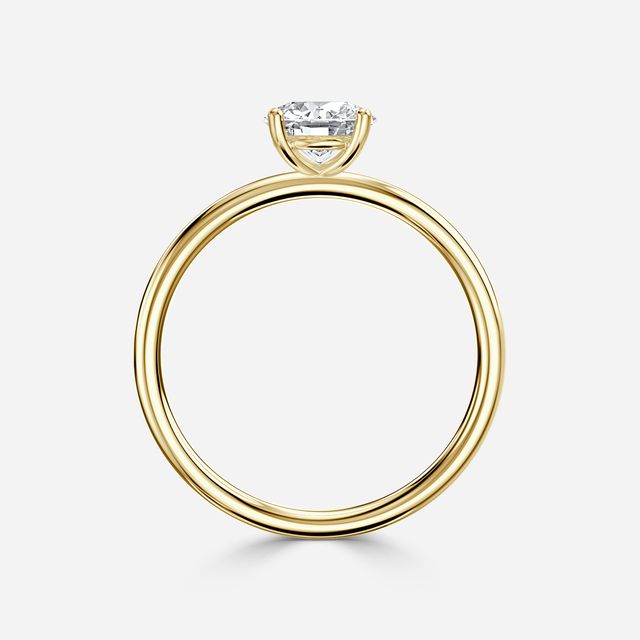 Chelsea Yellow Gold Plain Band Bridal Set Engagement Ring