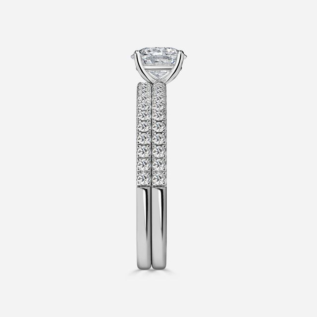 Jessica White Gold Pavé Band Bridal Set Engagement Ring