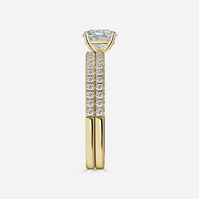 Jessica Yellow Gold Pavé Band Bridal Set Engagement Ring