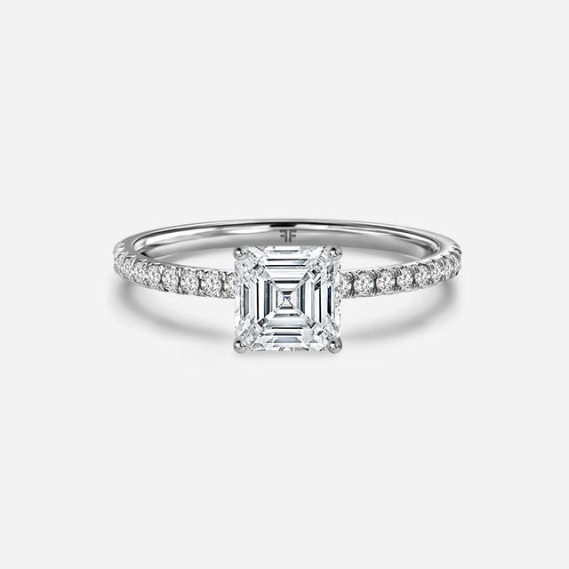 Jessica White Gold Pavé Band Bridal Set Engagement Ring