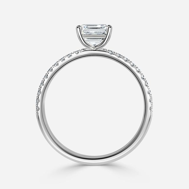 Jessica White Gold Pavé Band Bridal Set Engagement Ring