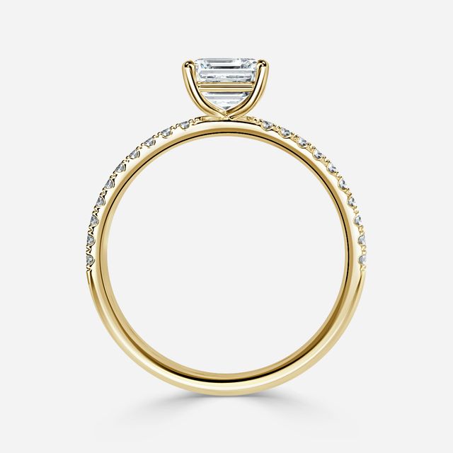 Jessica Yellow Gold Pavé Band Bridal Set Engagement Ring