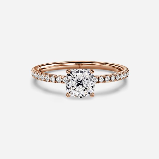 Jessica Rose Gold Pavé Band Bridal Set Engagement Ring