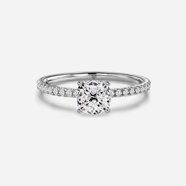 Jessica White Gold Pavé Band Bridal Set Engagement Ring