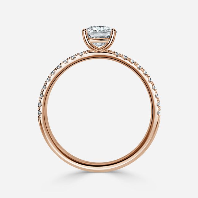 Jessica Rose Gold Pavé Band Bridal Set Engagement Ring