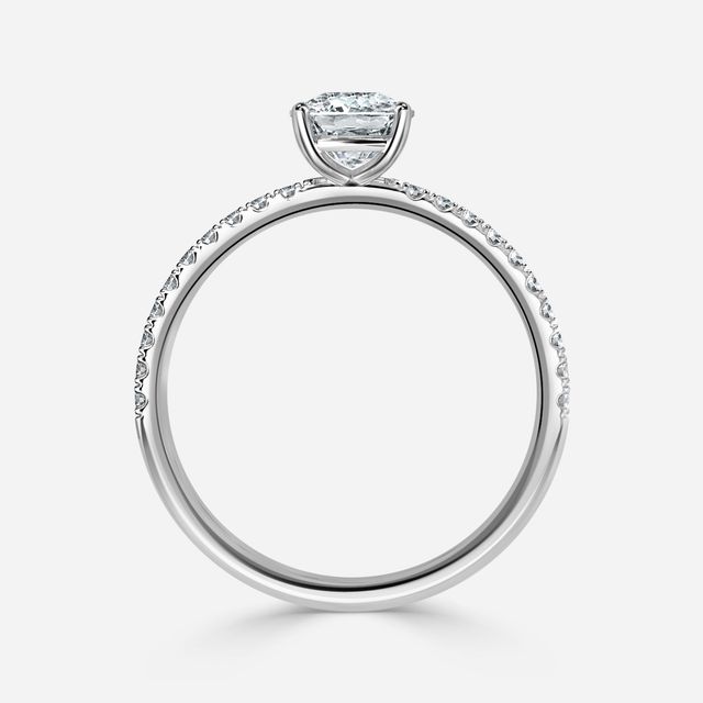 Jessica White Gold Pavé Band Bridal Set Engagement Ring