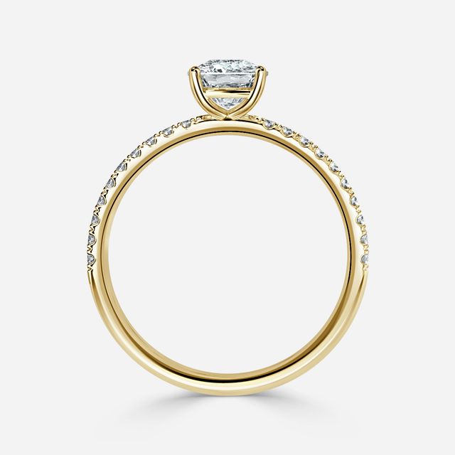 Jessica Yellow Gold Pavé Band Bridal Set Engagement Ring