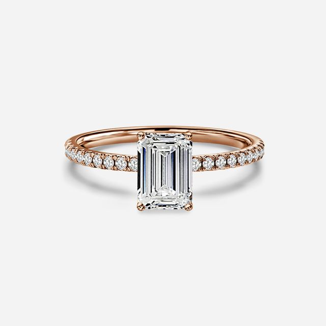 Jessica Rose Gold Pavé Band Bridal Set Engagement Ring