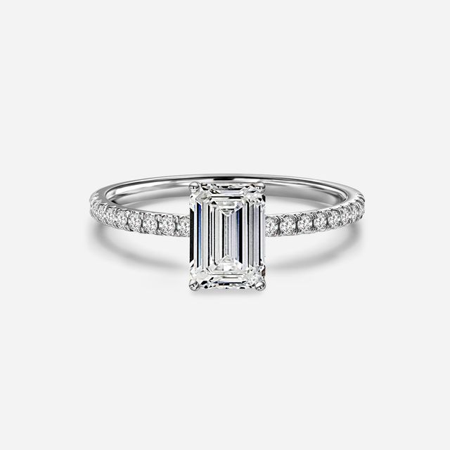 Jessica White Gold Pavé Band Bridal Set Engagement Ring